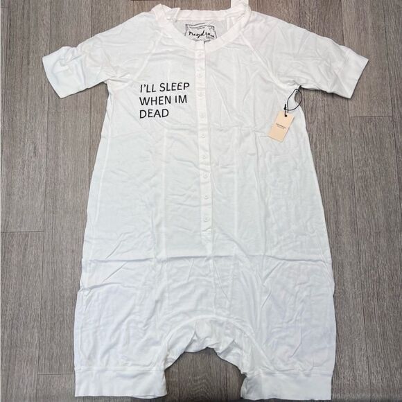 Daydream Nation I’ll Sleep When I’m Dead Romper In White - Picture 2 of 3